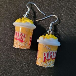 Bucket of Buttered Movie Popcorn Earrings